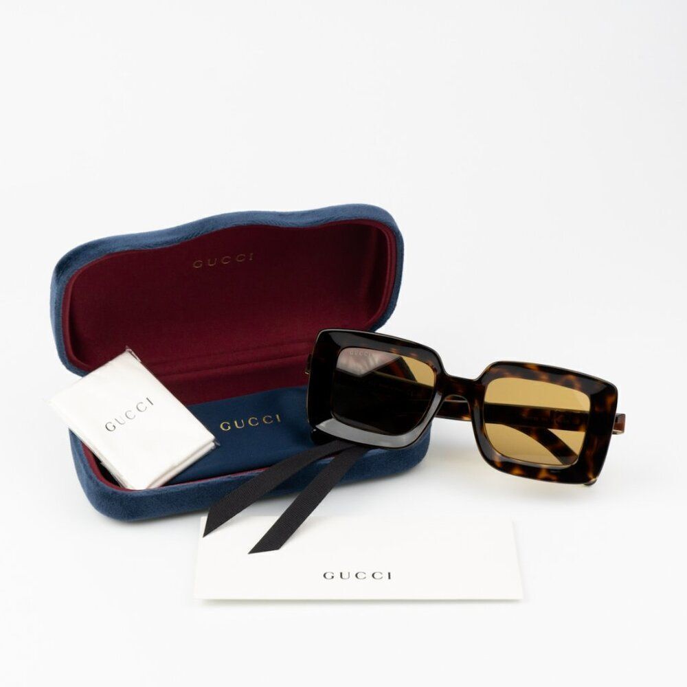 NEW Gucci GG1718S 002 Havana Brown Women Square Sunglasses GG 1718S - Picture 9 of 11